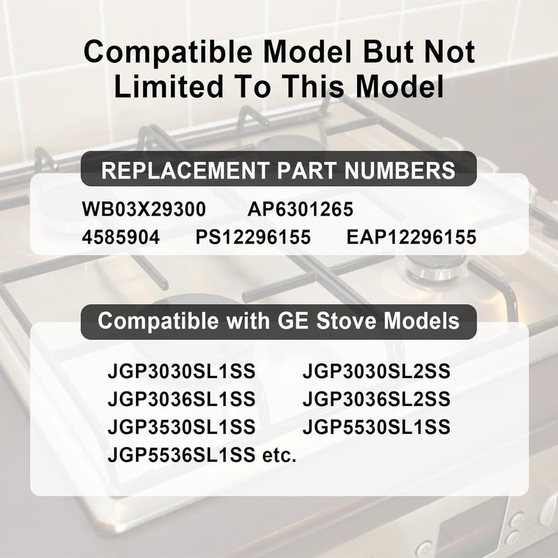 Gesleben 5Pcs Upgraded WB03X29300 Gas Stove Knobs for GE Range Surface Burner Knob, Gas Range Knobs Replacements for JGP3030SL1SS JGP3030SL2SS Cooktop Knob Replace for GE Part Number AP6301265 4585904 - Image 2